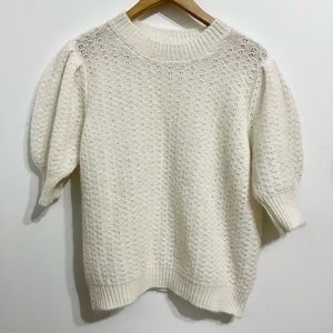 Sara Corsi Italian Off-White sweater, wool and mohair blend